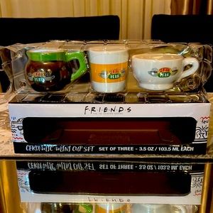 Friends Tv Show Ceramic Mini Cup Set Of Three 3.5oz Espresso Central Perk Mug